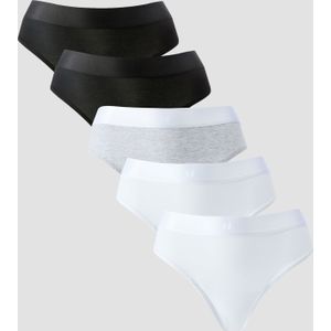 MP middelhoge string voor dames (5 Pack) - Wit / Zwart / Gemêleerd grijs - XS
