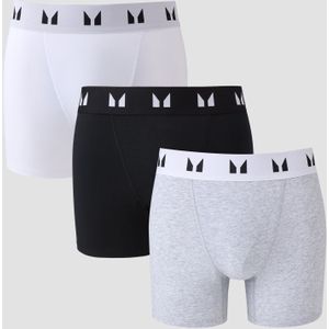 MP boxershorts voor heren (verpakking met drie stuks) - Zwart / Wit / Grijs - XS