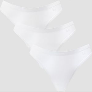 MP naadloze middelhoge string voor dames (verpakking met 3 stuks) - Wit - XS
