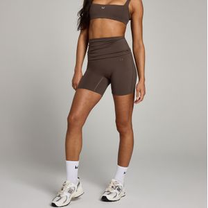 MP Studio gevouwen short voor dames - Chocoladebruin - XL