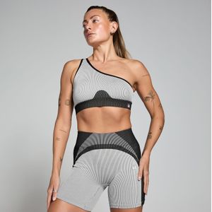 MP Contrast naadloze beha van ribstof voor dames - Zwart/grijs - L