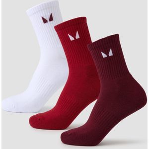 MP uniseks middelhoge sokken (verpakking met drie stuks) - Multipack bessenrood - UK 2-5