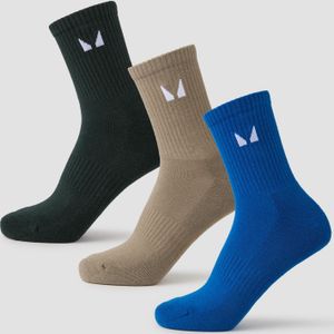 MP uniseks middelhoge sokken (verpakking met drie stuks) - Multipack met aardse tinten - UK 2-5