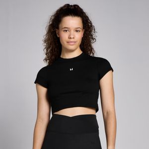 MP Basics croptop met nauwsluitende pasvorm en korte mouwen voor dames - Zwart - XXS