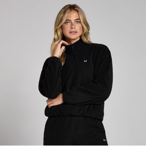 MP fleecevest met kwartrits en hoge kraag voor dames - Zwart - S