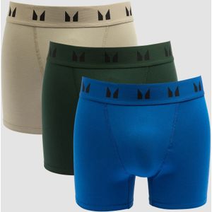 MP boxershort voor heren (verpakking met drie stuks) - Donkersmaragdgroen / Donkersaliegroen / Puurblauw - XS