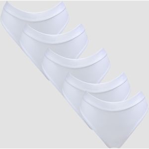 MP middelhoog bikinibroekje voor dames (verpakking met 5 stuks) - Wit - XS
