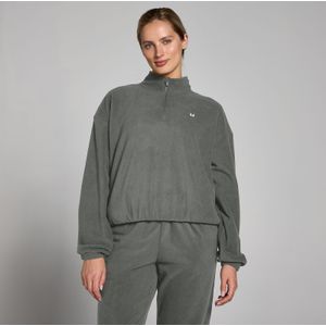 MP fleecevest met kwartrits en hoge kraag voor dames - Metaalgrijs - M