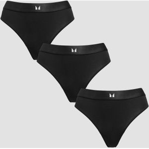 MP Women's Mid Rise Bikini Brief (3 Pack) - Black - XS