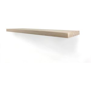 Zwevende wandplank eiken recht 100 x 25 cm