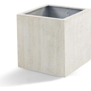 Grigio plantenbak Cube M antiek wit betonlook