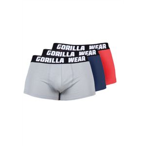 Gorilla Wear Boxershorts 3-Pack - Gray/Navy/Red - M