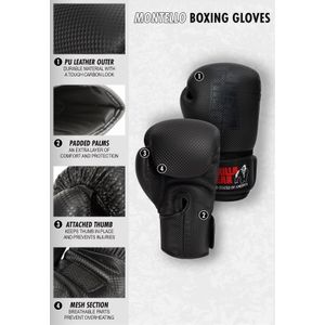 Montello Boxing Gloves - Black