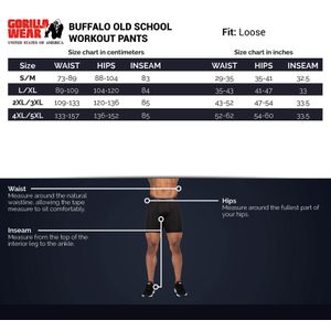 Buffalo Old School Workout Pants - Black/Gray - L/XL
