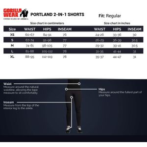 Portland 2-In-1 Shorts - Black - M