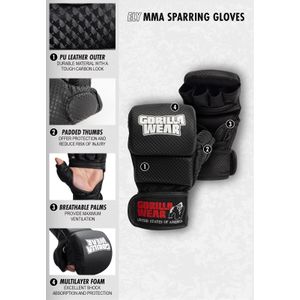 Ely MMA Sparring Gloves - Black/White