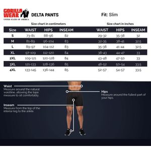 Gorilla Wear - Delta - Sportbroek - Legergroen - Slanke Pasvorm - Ritszakken