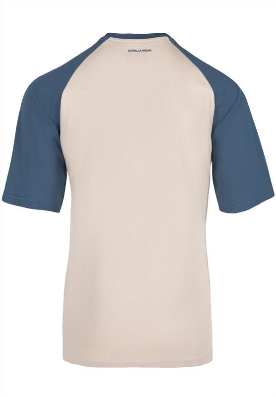 Gorilla Wear - Logan - Oversized T-shirt - Beige/Blauw