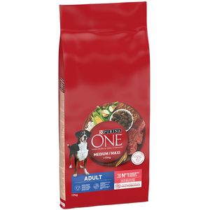 Purina One Medium/Maxi Adult Rund & Rijst Hondenvoer - 12 kg