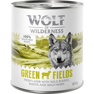 24x800g Green Fields Lam Wolf of Wilderness Hondenvoer