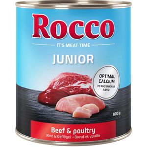 24x800g Junior Gevogelte en Rund Rocco Hondenvoer