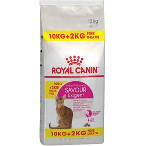 10 2kg gratis! 12kg Savour Exigent Royal Canin Kattenvoer