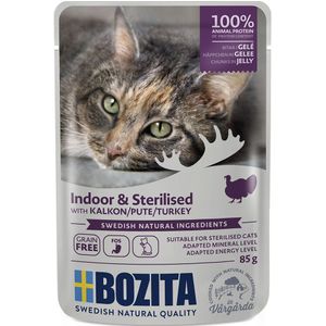 10% Korting! Bozita natvoer voor katten - Hapjes in Gelei Indoor & Sterilised: Kalkoen