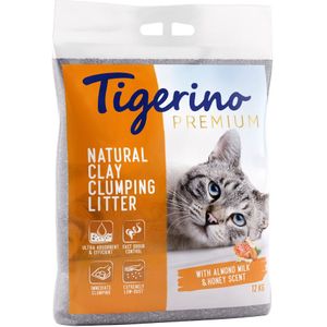 12kg Amandelmelk- en Honinggeur Tigerino Premium Kattenbakvulling