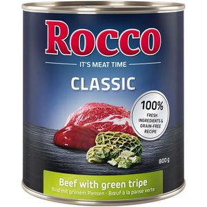Voordeelpakket Rocco Classic 24 x 800 g Hondenvoer - Rund met Groene Pens
