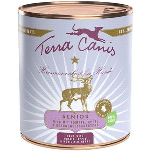 6 x 800 g Terra Canis Senior Graanvrij Venison met Tomaat, Appel en Gezondheidskruiden Nat Hondenvoer