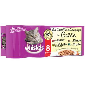 Zee en Land in Gelei Whiskas La Carte 8x390g Natvoer Katten