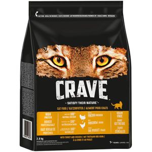 Crave Kat Droogvoer Adult met Kalkoen & Kip Kattenvoer - 2,8 kg