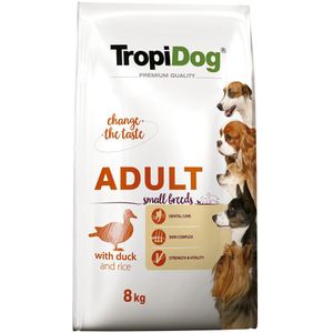 8kg Tropidog Premium Adult Small Eend & Rijst droogvoer voor honden