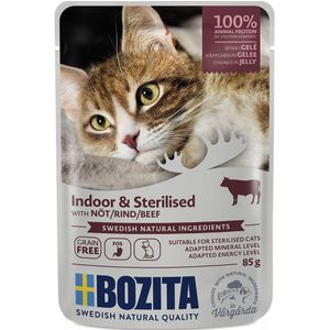 10% Korting! Bozita natvoer voor katten - Hapjes in Gelei Indoor & Sterilised: Rund
