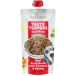 Applaws Taste Toppers Pouch 6 x 200 ml Hondenvoer - Runderbeenderbouillon met Kurkuma & Peterselie