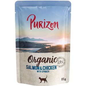 Voordeelpakket: Purizon Organic 12 x 85 g - Zalm en kip met spinazie