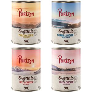 Voordeelpakket: Purizon Organic 24 x 400 g - Voordeelpakket 4 Soorten