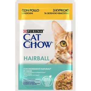 26 x 85 g Cat Chow Hairball Kip & Groene Bonen Kattenvoer