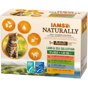 12x85g Land & Sea Collection Naturally Adult Cat IAMS Kattenvoer nat