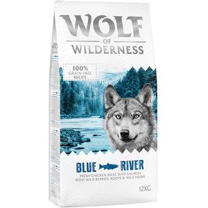 2x12kg ""Blue River"" met Zalm Wolf of Wilderness Hondenvoer