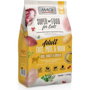 MAC's Superfood for Cats Adult Eend, Kalkoen & Kip Kattenvoer - 1,5 kg
