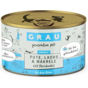 GRAU Adult Graanvrij 6 x 200 g Kattenvoer - Kalkoen, Zalm & Makreel