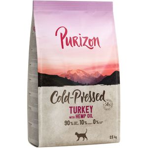 Purizon Coldpressed Kalkoen met Hennepolie Kattenvoer - Dubbelpak: 2 x 2,5 kg
