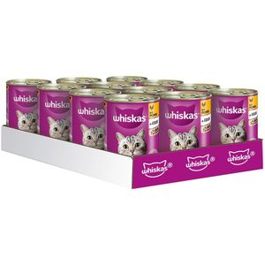 12 x 400 g Whiskas 1  Kip in gelei  kattenvoer