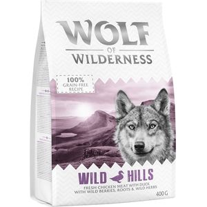 Probeer nu! Wolf of Wilderness Droogvoer, Enkele Blikken & Snacks - Wild Hills - Eend 400 g droogvoer