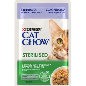 26 x 85 g Cat Chow Sterilised Lam & Groene Bonen Kattenvoer