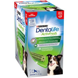 24 Sticks Purina Dentalife Active Fresh Tägliche Zahnpflege-Snacks für mittelgroße Hunde Hundesnacks