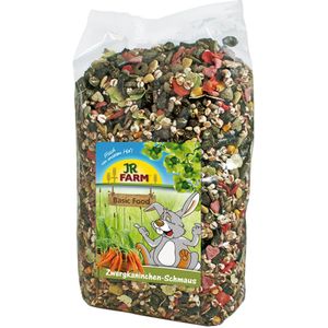 Set: 2,5kg JR Farm Dwergkonijnenvoer  2,5kg Hooi  350g Kruidenmix  6 Cookies