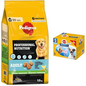 15% Korting! 12 kg Pedigree droogvoer  56 stuks Denta Stix (S) - met gevogelte & groenten  Denta Stix S