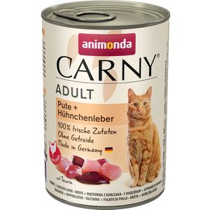 6x400g Adult Kalkoen & Kippenlever Animonda Carny Kattenvoer